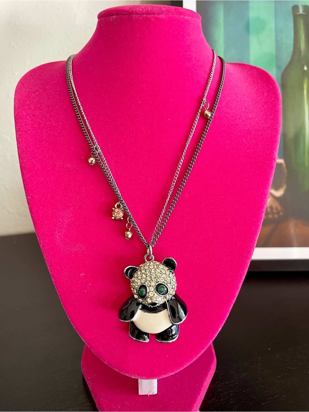 Betsey Johnson 16” Double Chain Panda Bear Necklace